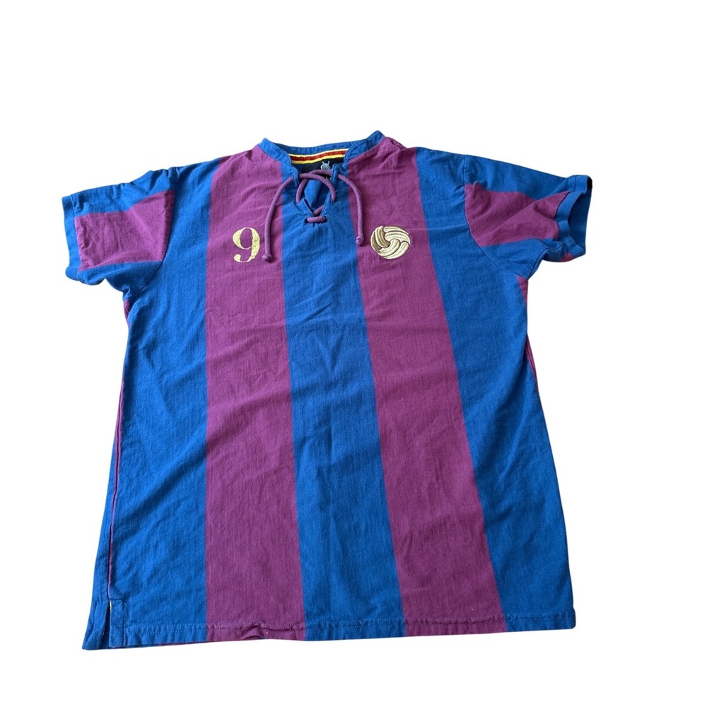 Coolligan Football Legends Jersey Mens Blue Maroon Striped Lace Up SIZE L